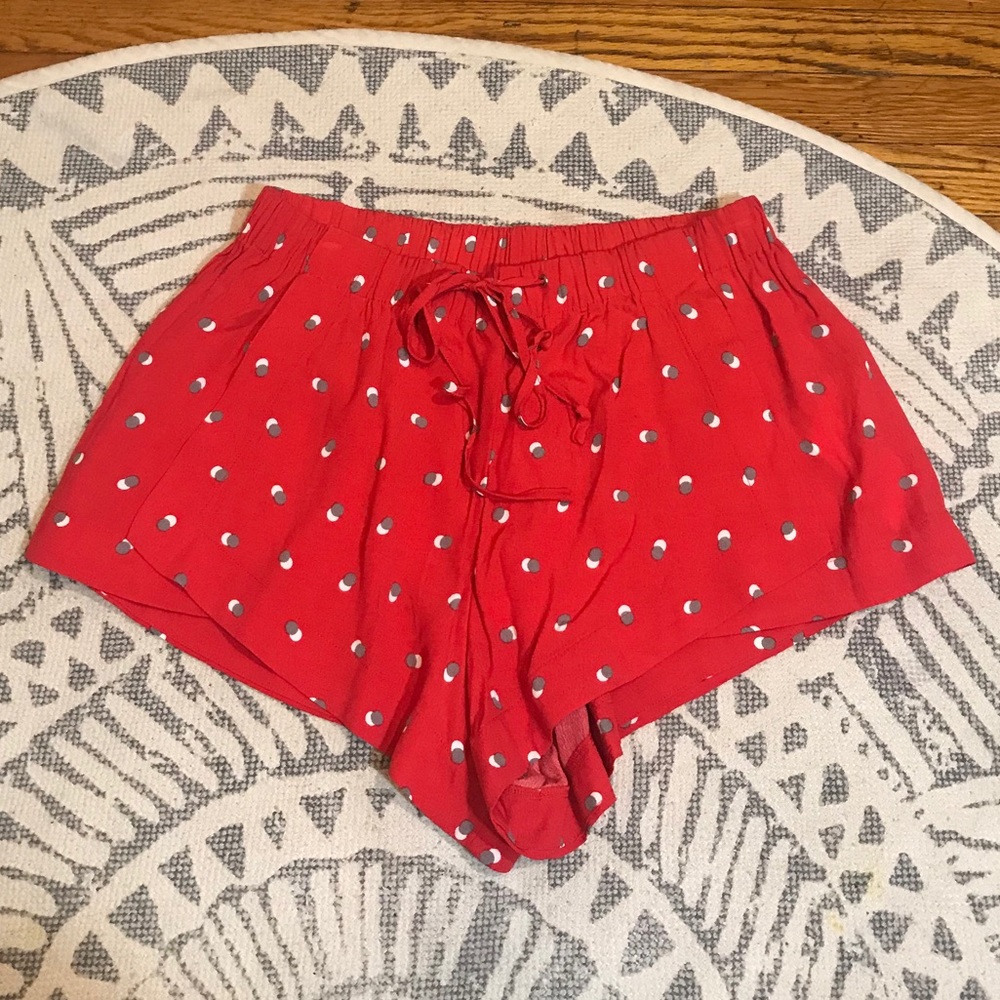 Revolve Red Polka Dot Shorts
